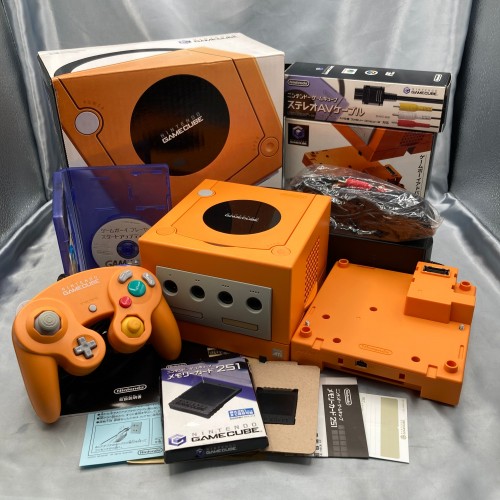 Used Nintendo GameCube Console System Orange Boxed + Game Boy Player + Memory Card 251  [NTSC-J] [NTSC-U/C] [Modified] - Tested & Working