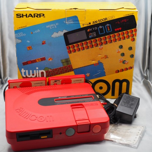 Used Twin Famicom Console system AN-500R Boxed [New Rubber Belt replaced] - Tested & Working