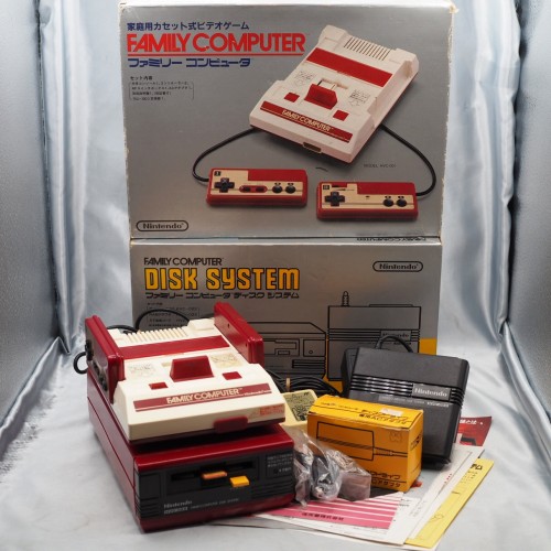 Used Nintendo Famicom & Disk System Console system SET Boxed [New Rubber Belt Replaced] - Tested & Working