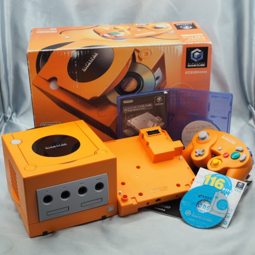 Nintendo GameCube Console System Orange DOL-001 + Game Boy Player Enjoy Plus Pack [NTSC-J, NTSC-U/S]