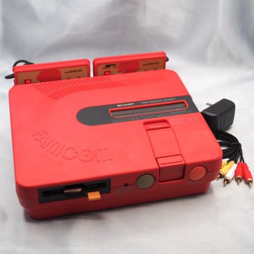 Used Twin Famicom Console AN-500R [New Rubber Belt replaced] + Magnetic head protection sheet SET - Tested & Working