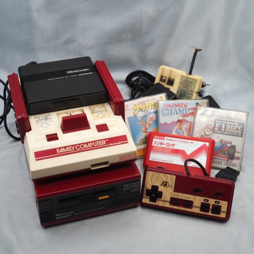 Used Nintendo Famicom + Disk System  W/ Accessories 4 Games SET [NTSC-J] - Tested & Working